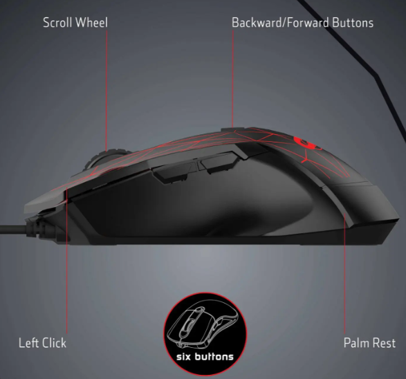 TZUMI Gaming Warrior Mouse Product Overview and Button Layout