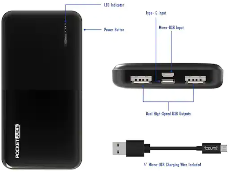TZUMI Pocket Juice Hyper Charge Product Overview and Components