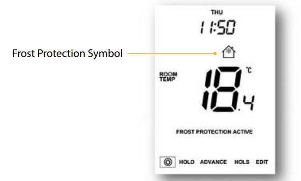 Heatmiser Edge Programmable Room Thermostat Frost Protection