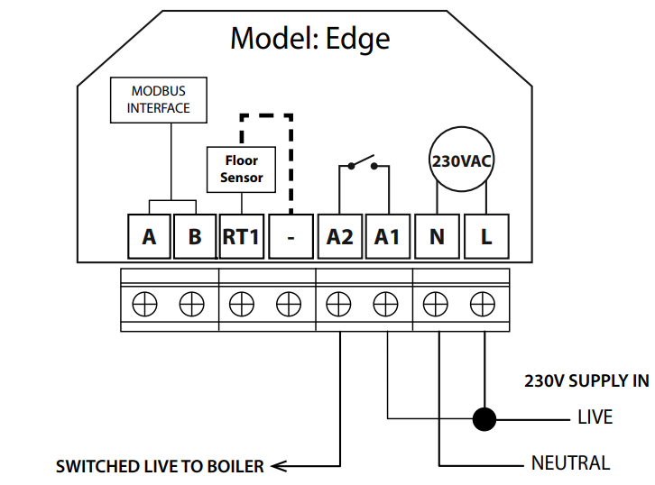 Heatmiser Edge Programmable Room Thermostat Wiring Diagram