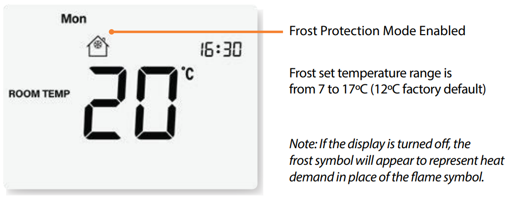 Heatmiser Slimline V4 Programmable Thermostat Frost Protection