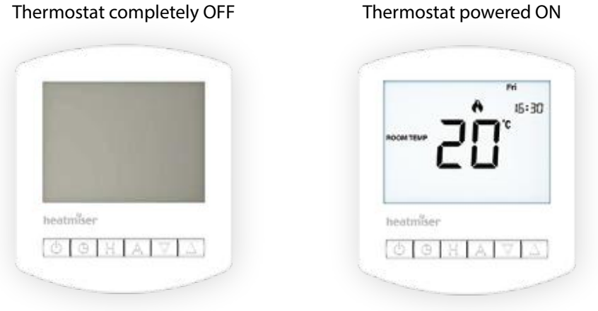 Heatmiser Slimline V4 Programmable Thermostat Heating On and Off