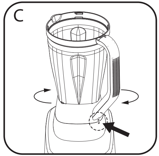 PowerXL SensiMax Blender & Food Processor BL7019 Series Blender Assembly.